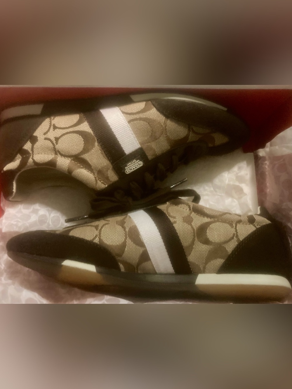 Womens COACH Joss Brown Sneakers New in Box Size 7